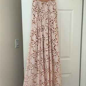 H&M Pink Lace Maxi Dress